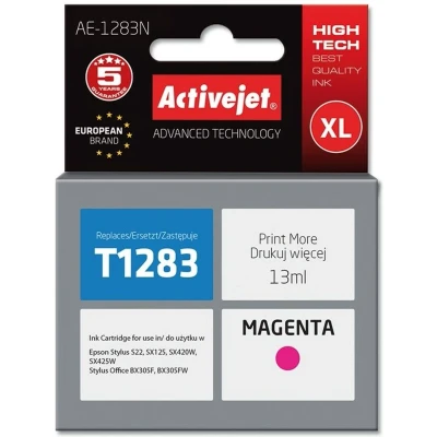 Afbeelding van Activejet Encre AE 1283N (remplacement Epson T1283 ; Suprême 13 ml rouge), Rendement élevé (XL), Magenta, à pigments, ml, 1 pièce(s)