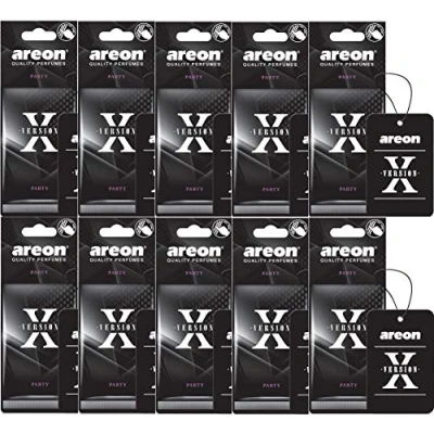 Afbeelding van Areon X Auto luchtverfrisser party hanger spiegel, zwart, karton 2D (verpakking van 10)