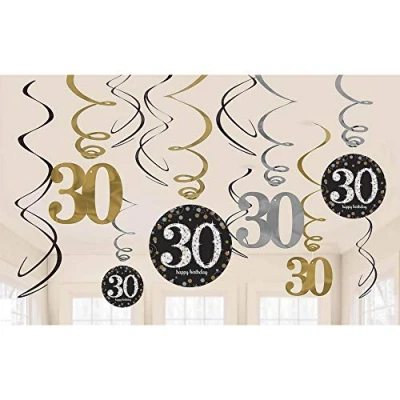 Afbeelding van Decoratie swirl 30 Sparkling zilver goud