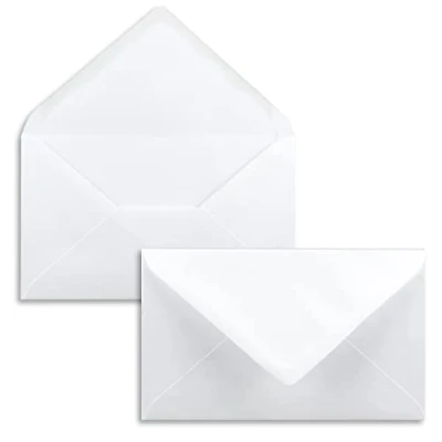 Afbeelding van Enveloppen, 50 stuks, wit, groter dan DIN B6, 125 x 195 mm, natte lijm, zonder venster, enveloppen voor bijzonder sterke wenskaarten, ideaal Kerstmis en uitnodigingen
