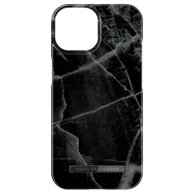 Afbeelding van Apple iPhone 15 MagSafe Hoesje Kunststof iDeal of Sweden Hardcase/Backcover Black Thunder Marble Telefoonhoesje