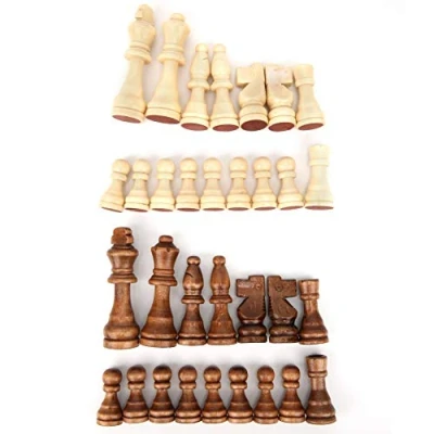Afbeelding van 32 STKS Houten Internationale Schaakstukken Zonder Spelbord Draagbare Toernooi Staunton Entertainment Bordspel Set