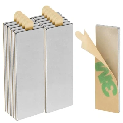 Afbeelding van ECENCE Neodymiummagneten 12 stuks rrechthoekige zelfklevende magneten 30x10x1mm hoogwaardige NiCuNi coating