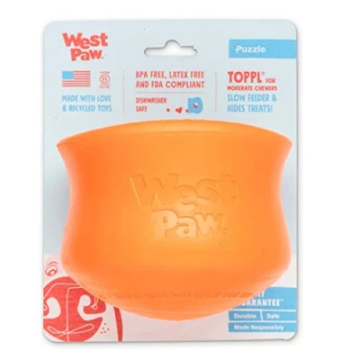 Afbeelding van West Paw Toppl Zogoflex Sterk Honden Speelgoed Slowfeeder Oranje Extra Large 12 cm