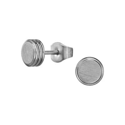 Afbeelding van Traveller Oorbellen Heren Edelstaal Zilverkleurig Made in Germany Duurzaam Rond 6mm 171017