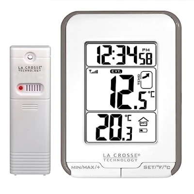 Afbeelding van La Crosse Technology WS6810 temperatuurstation binnen en buiten, wit taupe
