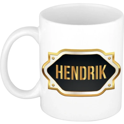 Afbeelding van Hendrik Naam / voornaam kado beker mok met embleem mokken