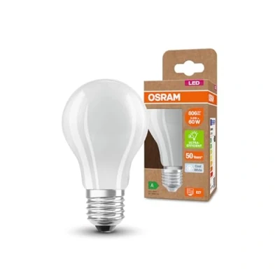 Afbeelding van OSRAM LED SUPERSTAR+ CLASSIC A GL FR 60 Lampe mit Sockel E27, klassische Kolbenform, weiß, 3,6W, 806lm, 4000K, kaltweißes Licht, bis zu 60% Energieeinsparung im Vergleich Standard Lampen