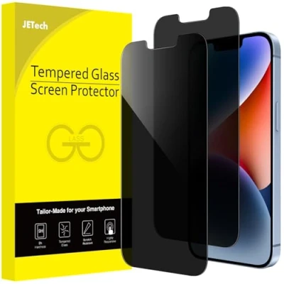 Afbeelding van JETech Privacy Screen Protector voor iPhone 14 6,1 Inch, Anti Spy Gehard Glas Film Schermbeschermer, 2 Stuks