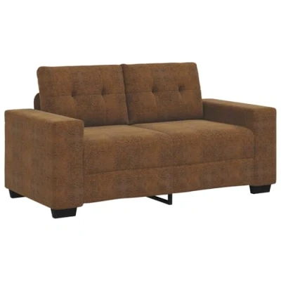 Afbeelding van vidaXL Bruin Stof, Hout Medium Duurzaam Loveset Sofa Rechthoekig