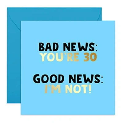 Afbeelding van Central 23 Grappige 30e verjaardagskaart &#039;Bad News You&#039;re 30&#039; Humoristische kaart voor Wordt geleverd met leuke stickers