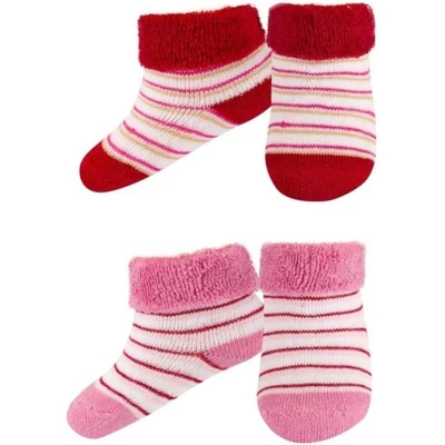 Afbeelding van Babysokken 2 paar Gestreept Geschenk Badstof 0 6 maanden