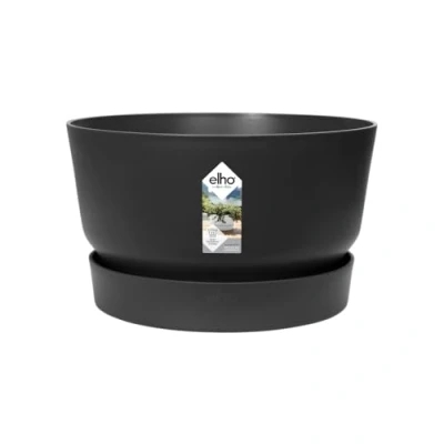 Afbeelding van Greenville schaal 33 bloempot living black buiten dia. x h 19,5 cm elho