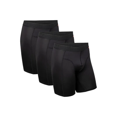 Afbeelding van Danish Endurance 3PACK Extra LONG Sports Trunks Boxershorts, Heren, Maat: Medium, Black