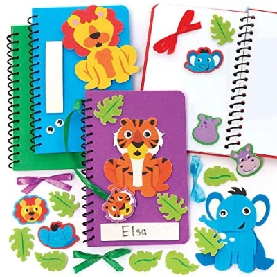 Afbeelding van Baker Ross FC918 Jungle Dieren Notitieboekjes voor Kinderen Set van 4, Perfecte Schrijfwaren Knutsel en Schoolspullen