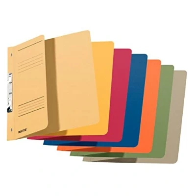 Afbeelding van Leitz Sleufmappen (1/2 voordeksel, A4, kfm. nieten, manila karton, gesorteerd) 5 stuks