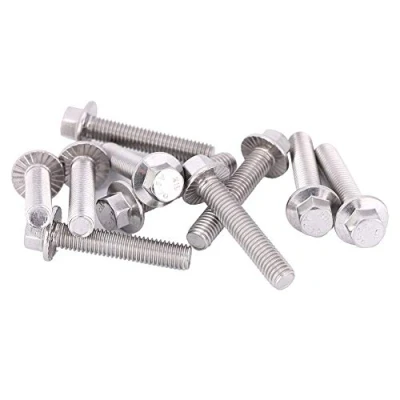 Afbeelding van 10 stuks M8 flensbouten zeshoekige kop schroeven met flange van roestvrij staal 304 [M8 x 40]