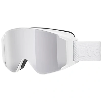 Afbeelding van uvex g.gl 3000 TO skibril voor dames en heren vergroot condensvrij gezichtsveld met verwisselbare brilglazen white matt/silver clear one size