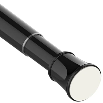 Afbeelding van 1 Exemplaar uitschuifbare gordijnroede, telescopische roede met spanner, boren niet nodig, verstelbare gordijnroede voor kledingkast, douche, slaapkamer, deuropening (90 160 cm, zwart)