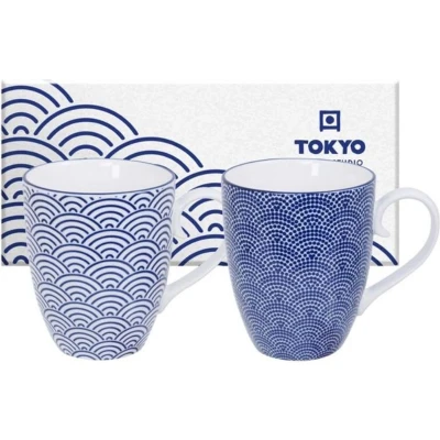 Afbeelding van Tokyo Design Studio Nippon Blue mok 38 cl set van 2 Blauw