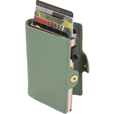 Afbeelding van Tony Perotti Furbo RFID Creditcardhouder met papiergeldvak Groen container Brons