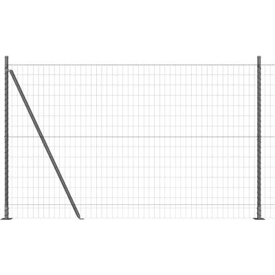 Afbeelding van vidaXL Euro Omheining met 7 Flenspalen 1,5x10 m Gegalvaniseerd Staal