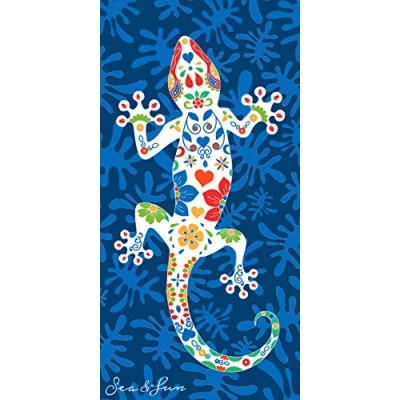 Afbeelding van Miracle Home. Microfiber Beach Towel Lagartija, 100% Polyester, Multicolor, 75 X 145 Cm. 11752