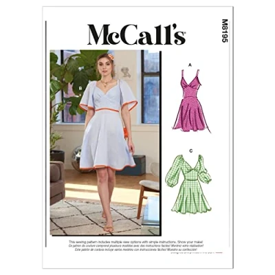 Afbeelding van McCalls naaipatroon M8195F5 F5 (16 18 20 22 24) Misses&#039; Jurken, Multi Colour