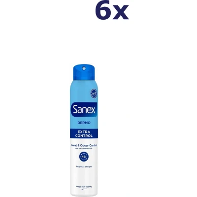 Afbeelding van 6x Sanex Deodorant Spray Dermo Extra Control 200 ml