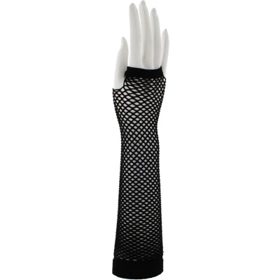 Afbeelding van Zac&#039;s Alter Ego Extra long fishnet fingerless Handschoenen Zwart/Wit