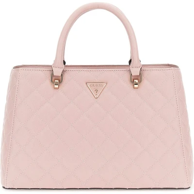 Afbeelding van GUESS Handtas Schoudertas Eco Carly Girlfriend Satchel Mauve Oud roze