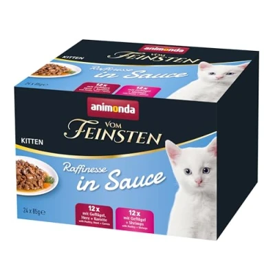 Afbeelding van 24 x 85 g animonda vom Feinsten Adult Raffinesse in Sauce Kitten gemengd pakket nat kattenvoer