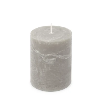 Afbeelding van Spaas Rustieke Pillarkaars 80/110 mm 65u lichtgrijs