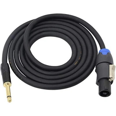 Afbeelding van Speakon to 1/4 &quot;Mono Speaker Kabel, 6.35mm TS Plug Male Wire 14 Gauge Audio Versterker Aansluitsnoer voor DJ/PA Cord met Twist Lock 2M (Speakon Male)