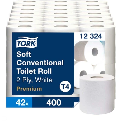 Afbeelding van Tork Zacht Traditioneel Toiletpapier 2 laags Wit 396 vel T4 12324