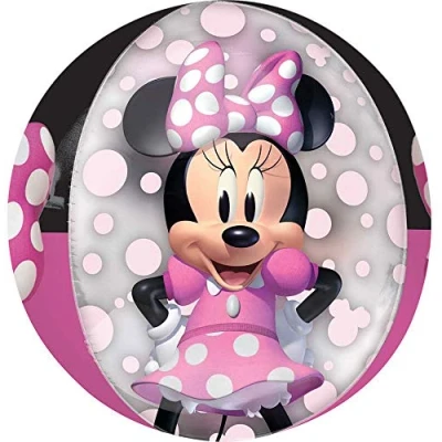 Afbeelding van Amscan Folieballon Minnie Mouse 40 Cm Grijs/roze