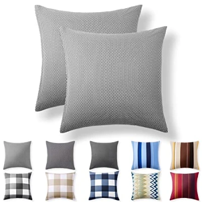 Afbeelding van Alreya set van 2 100% katoen renforcé kussenslopen 40 x cm met YKK ritssluiting Hypoallergeen zonder chemische stoffen Grijs diamant