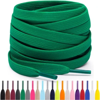 Afbeelding van Miscly Platte Schoenveters, Meerdere Lengtes en Kleuren Beschikbaar (Groen, 114 cm)