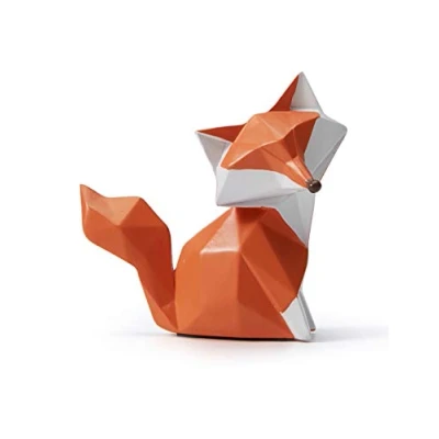 Afbeelding van Amoy Art Figuur Decoratie Vos Dier Sculpture Standbeeld Geometrisch Modern Kunst Voor Huis Cedeau Giftbox Polyresin 9.5cmH