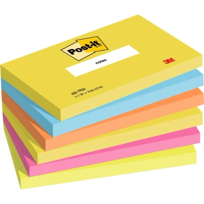 Afbeelding van Memoblok 3M Post it 655 76x127mm Energetic Colours