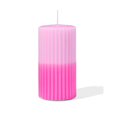 Afbeelding van HEMA Stompkaars Ø7x13cm Ribbel Lichtroze felroze (roze)