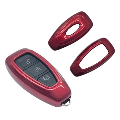 Afbeelding van ABS HARDE PLASTIC GLANZENDE SLEUTELFOB BESCHERMENDE SHELL CASE VOOR FORD S MAX/B MAX/C MAX/FOCUS/MONDEO/KUGA/FIESTA FUSION ST 3 KNOP AFSTANDSBEDIENING SLEUTELLOZE SMART (ROOD)