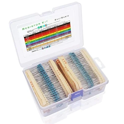 Afbeelding van Fasizi 2600Pcs 130 Waarden Weerstand Kit, 1% Verschillende Weerstanden 1 Ohm 3M 1/4W Metalen Film Assortiment met Opbergdoos voor DIY Projecten