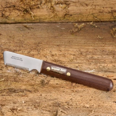 Afbeelding van Mars Coat King Solingen Trimmer Klassieke Roestvrijstalen met Houten Handgreep Dikke en Middellange Vacht
