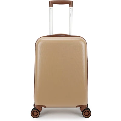 Afbeelding van Decent Retro Handbagage Koffer 55 cm Beige Brown