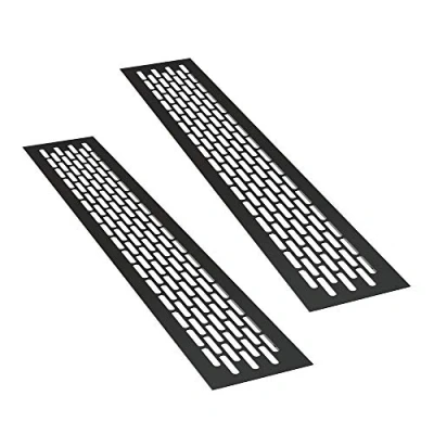 Afbeelding van sossai® aluminium ventilatierooster Alucratis (2 stuks) Rechthoekig afmetingen: 44 x 8 cm Kleur: zwart afvoerluchtrooster