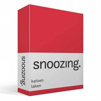 Afbeelding van Snoozing Laken Katoen Tweepersoons 200x260 cm Rood
