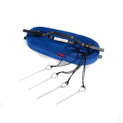Afbeelding van lijnen voor beachvolleybal, speelveldmarkering, Courtline, 16 m x 8 m, strandvolleybal, breedte 5 cm, markering, gazon, zand, ankerhaak (blauw)