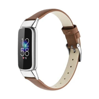 Afbeelding van Fitbit Luxe Leren bandje Maat: Large Bruin Roestvrijstale gespsluiting