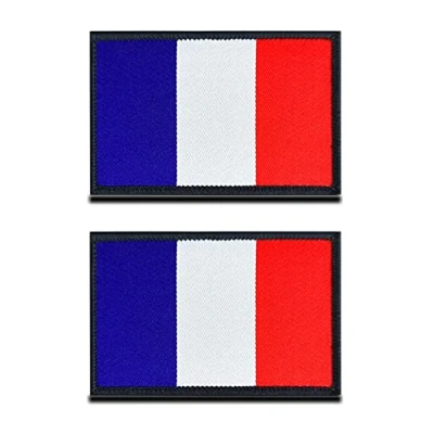 Afbeelding van 2 stuks Franse vlag patch Tactisch Frans nationaal embleem, geborduurde met sluiting, militaire banden voor rugzakken, kleding, tassen, uniform, vest, jersey, reizen